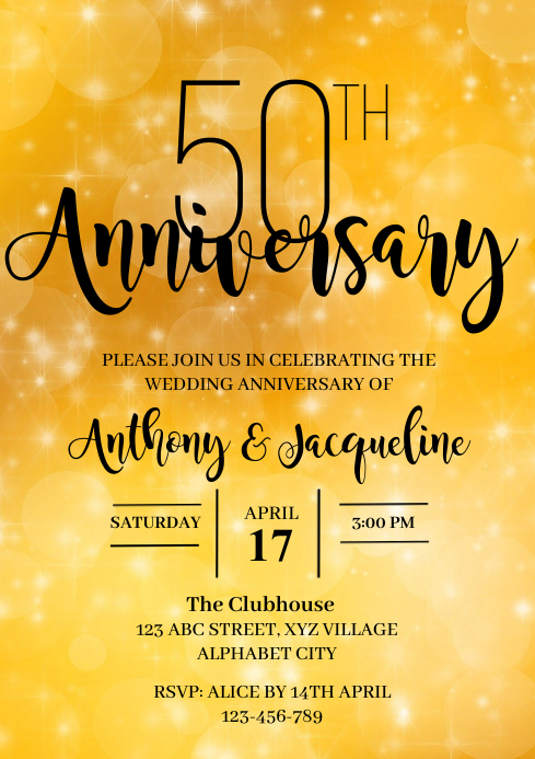 Wedding Anniversary Invitation Template | PosterMyWall