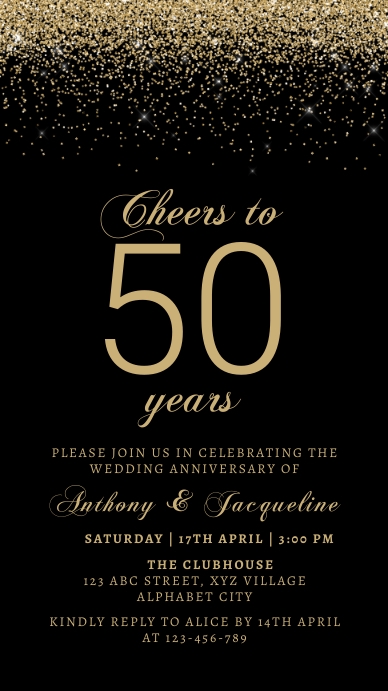 Wedding Anniversary Invitation Template | PosterMyWall