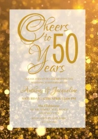 Wedding Anniversary Invitation A4 template