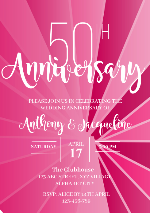 Wedding Anniversary Invitation Template | PosterMyWall