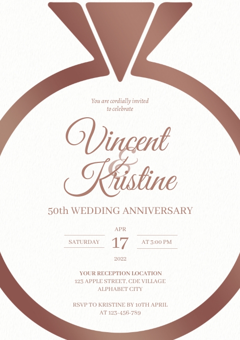 Wedding Anniversary Invitation Template | PosterMyWall