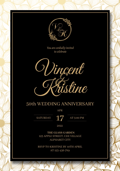 Wedding Anniversary Invitation Template | PosterMyWall