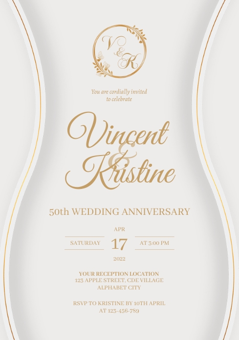 Wedding Anniversary Invitation Template | PosterMyWall