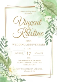 Wedding Anniversary Invitation Template A4