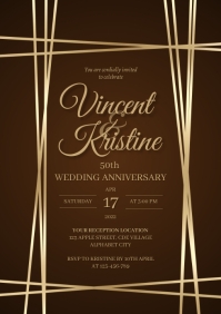 Wedding Anniversary Invitation Template A4