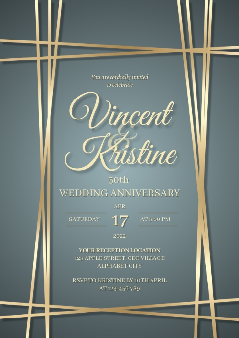 Wedding Anniversary Invitation Template | PosterMyWall