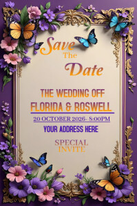 Wedding Announcement design Banner 4' × 6' template