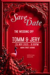 Wedding Announcement poster template design Banner 4' × 6'
