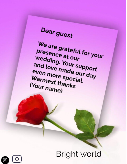 Wedding appreciation card Flyer (US Letter) template