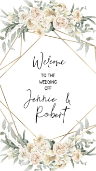 wedding banner with rose Instagram Story template