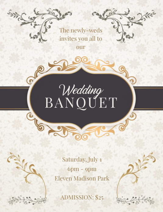 Wedding Banquet Party Invitation Flyer Template PosterMyWall