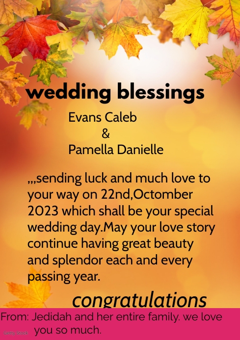 Blessing Form wedding blessings template | PosterMyWall