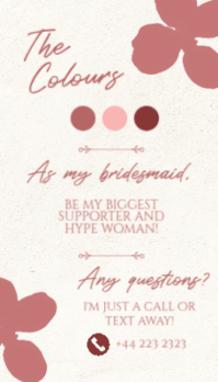 Pink Bridesmaid Invitation นามบัตร Template - Page 2