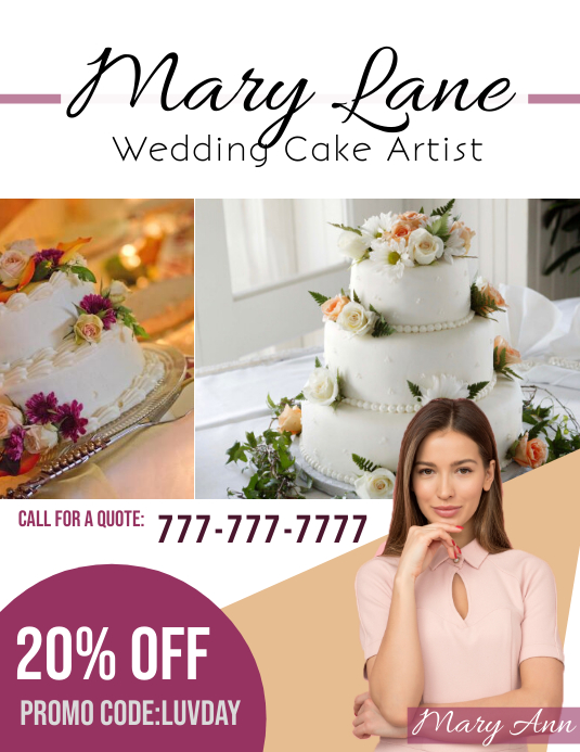 Modele Publicitaire Gateau De Mariage Postermywall