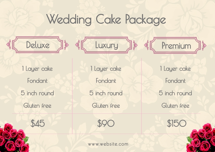 Wedding cake package Template | PosterMyWall