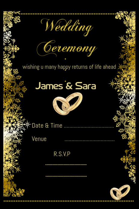 Copy Of Wedding Card Design Template Invitation Card Design Postermywall
