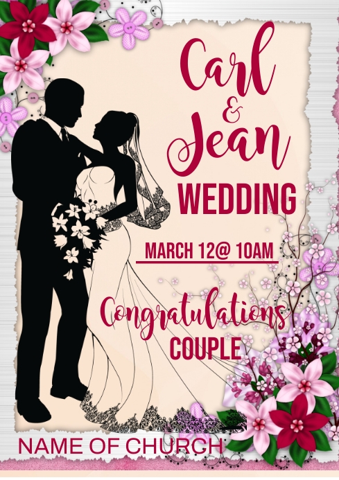 Wedding Card A4 template