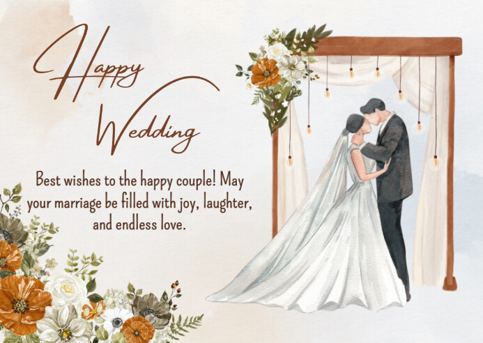 Wedding card Poskaart template