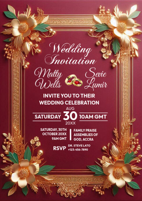 wedding card A4 template