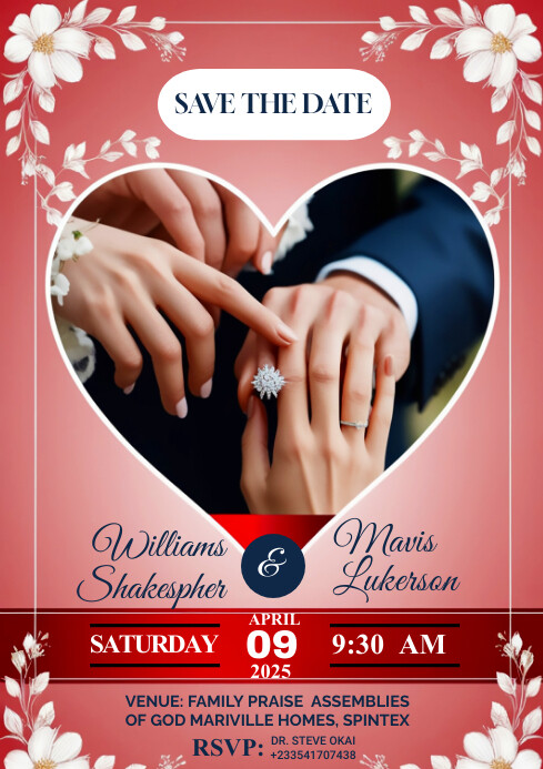 Wedding Card A4 template