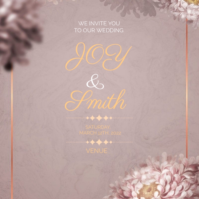 Wedding Card Square (1:1) template