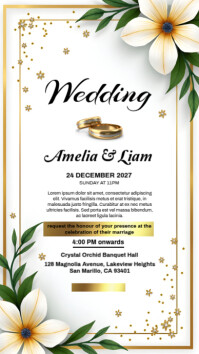 Blanco Wedding Invitation Цифровой дисплей Template