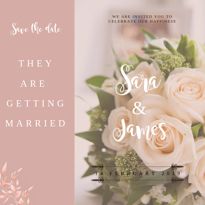 WEDDING CARD Square (1:1) template