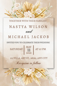 wedding card Poster template