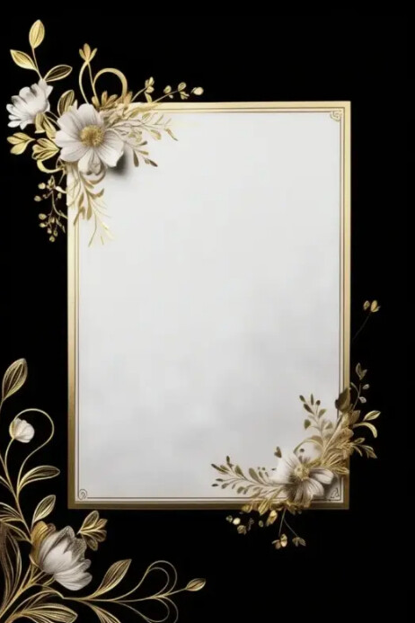 Wedding card floral border Template | PosterMyWall