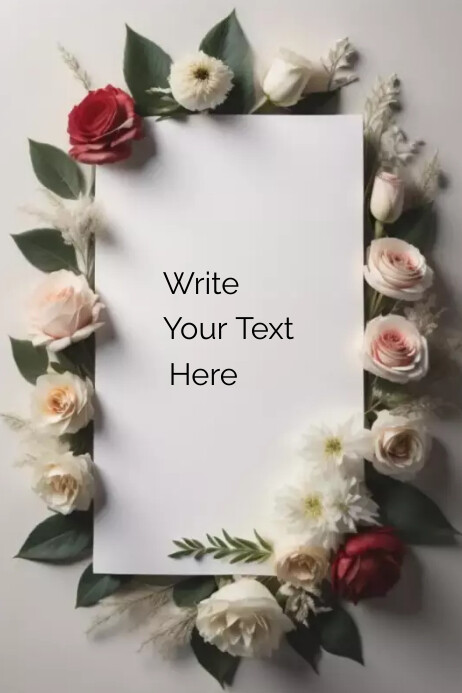 Wedding Card Flower Border Template PosterMyWall Wedding Card Flower Border Template PosterMyWall