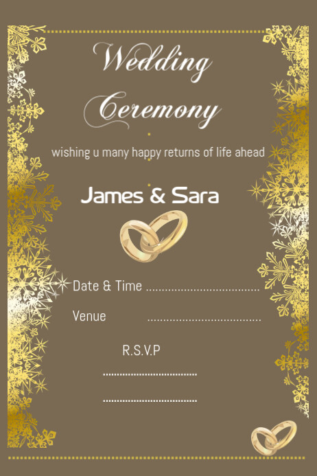 Wedding Card Flyer Poster Invitation Card Design Template Postermywall