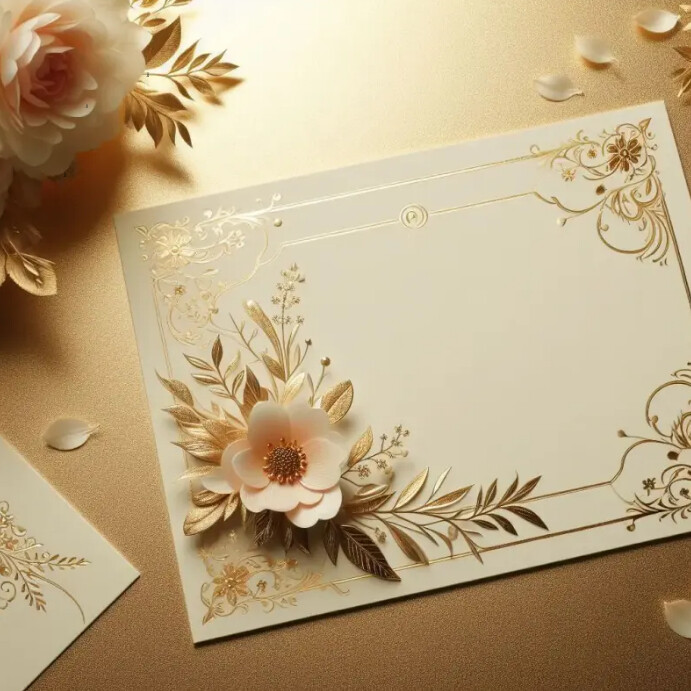 Wedding Card Gold Background Template PosterMyWall wedding-card-template-gold-background-postermywall