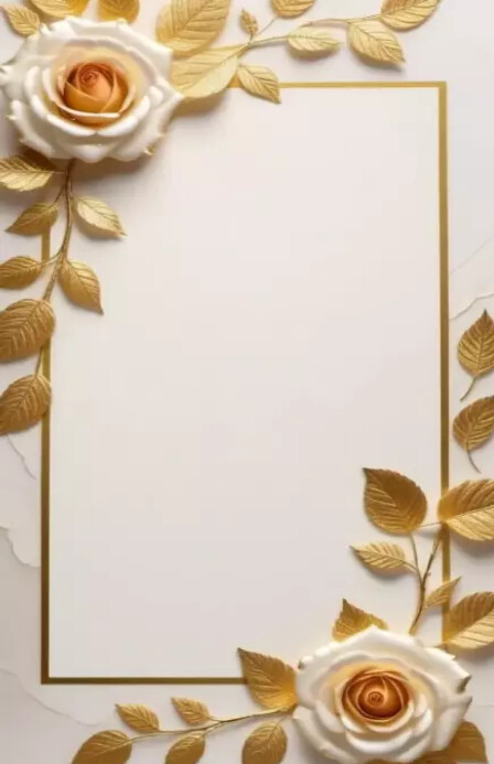 Program Gold Border Wedding card gold frame border Template | PosterMyWall