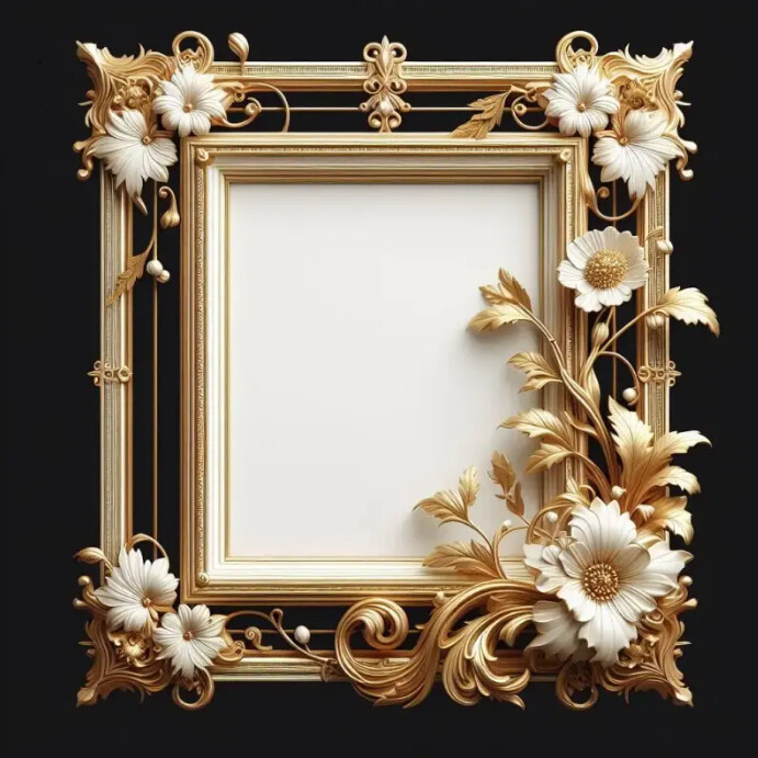 Card Frame Sample Modèle Wedding card gold frame | PosterMyWall