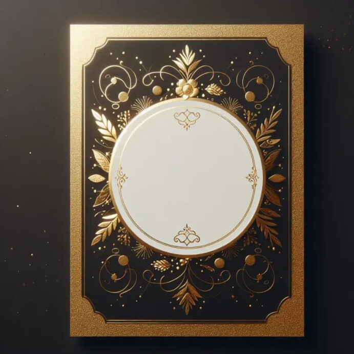 Wedding card gold frame Templat | PosterMyWall