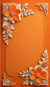 Wedding card orange design background wallpaper image template
