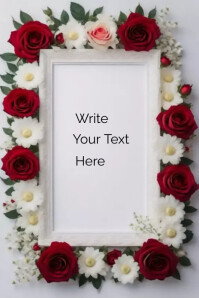 Wedding card template rose flower border | PosterMyWall
