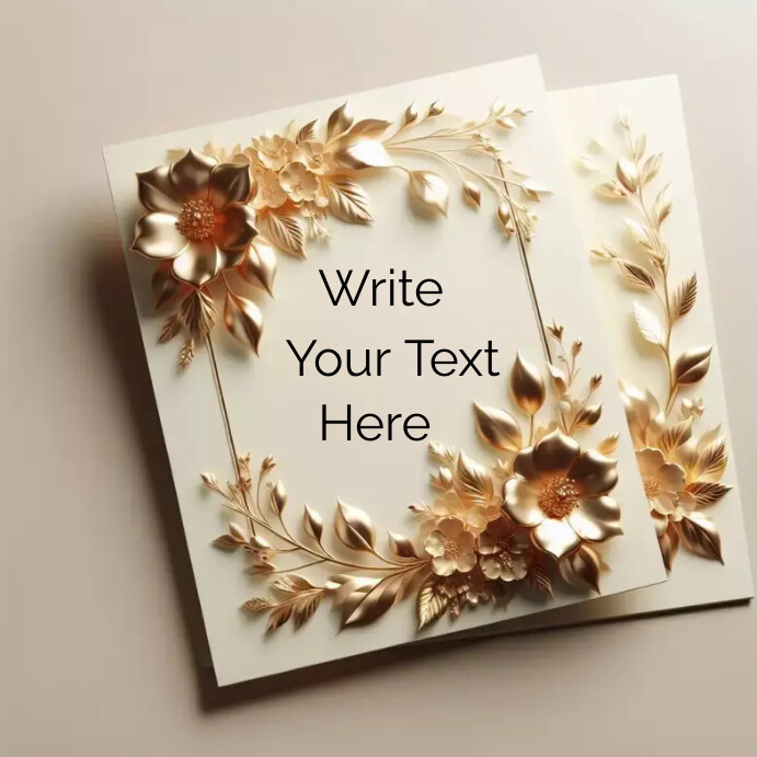 Wedding Card Template Design Gold Frame PosterMyWall wedding-card-template-design-gold-frame-postermywall