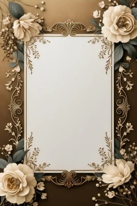 Wedding card template floral border | PosterMyWall