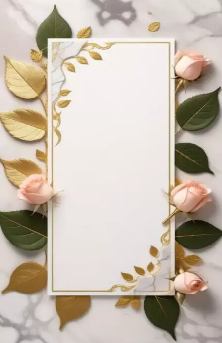 Wedding Card Template Flower Border PosterMyWall Wedding Card Template Flower Border PosterMyWall
