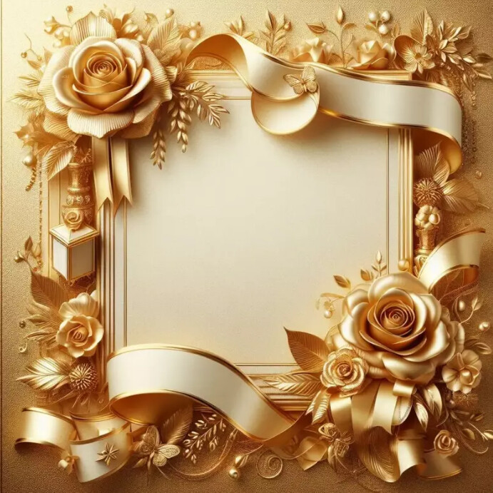 Wedding Card Template Gold Background PosterMyWall wedding-card-template-gold-background-postermywall