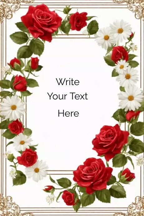 Red Rose Flower Border Design