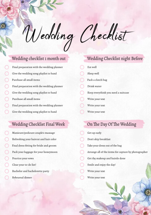 Small wedding checklist printable | Beachweddingtips.com