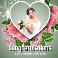 Wedding Congratulations Message Template Square (1:1)
