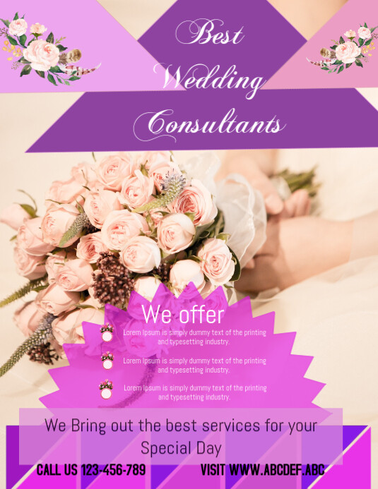 Wedding consultants flyer,poster ,professional services Template