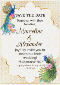 Wedding day celebrating A4 template