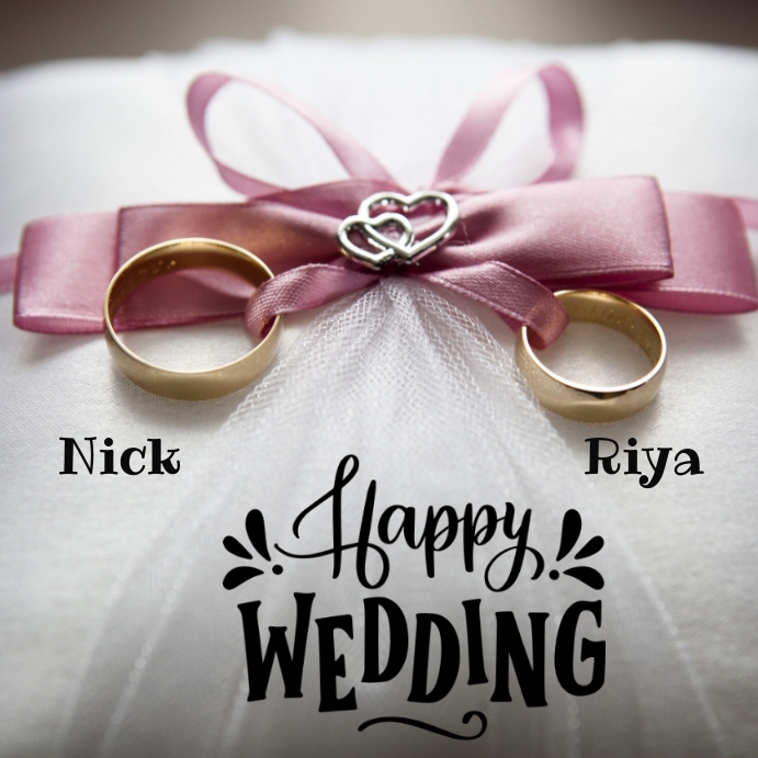 Wedding day wishes Instagram Plasing template