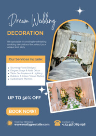 Wedding Decoration Services Poster Template – Elegant Event Decor Flyer A2
