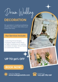 Wedding Decoration Services Poster Template – Elegant Event Decor Flyer A2