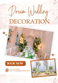 Wedding Decoration Services Poster Template – Elegant Event Decor Flyer A2
